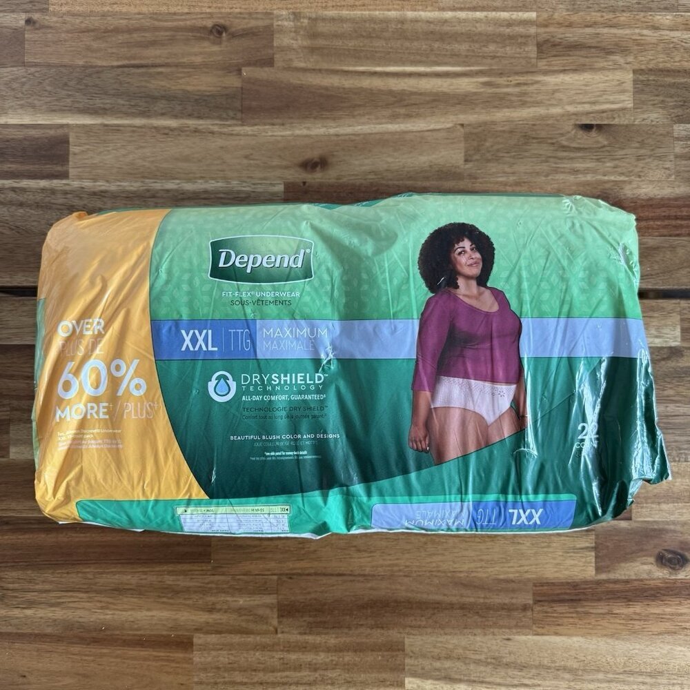 Depend FIT-FLEX Underwear for Women Size: XXL - 22Ct Damaged Package READ*